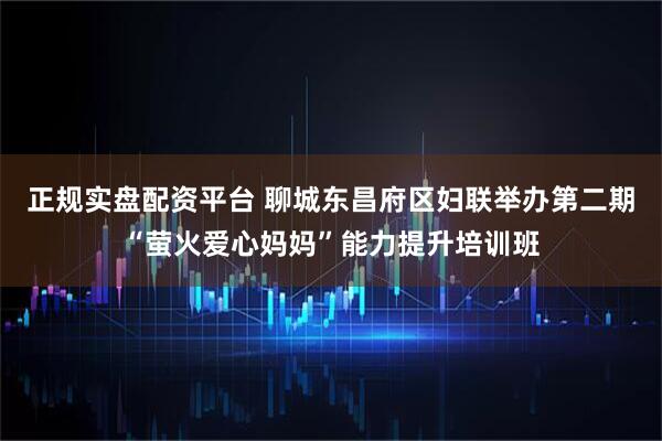 正规实盘配资平台 聊城东昌府区妇联举办第二期“萤火爱心妈妈”能力提升培训班
