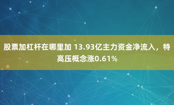 股票加杠杆在哪里加 13.93亿主力资金净流入，特高压概念涨0.61%